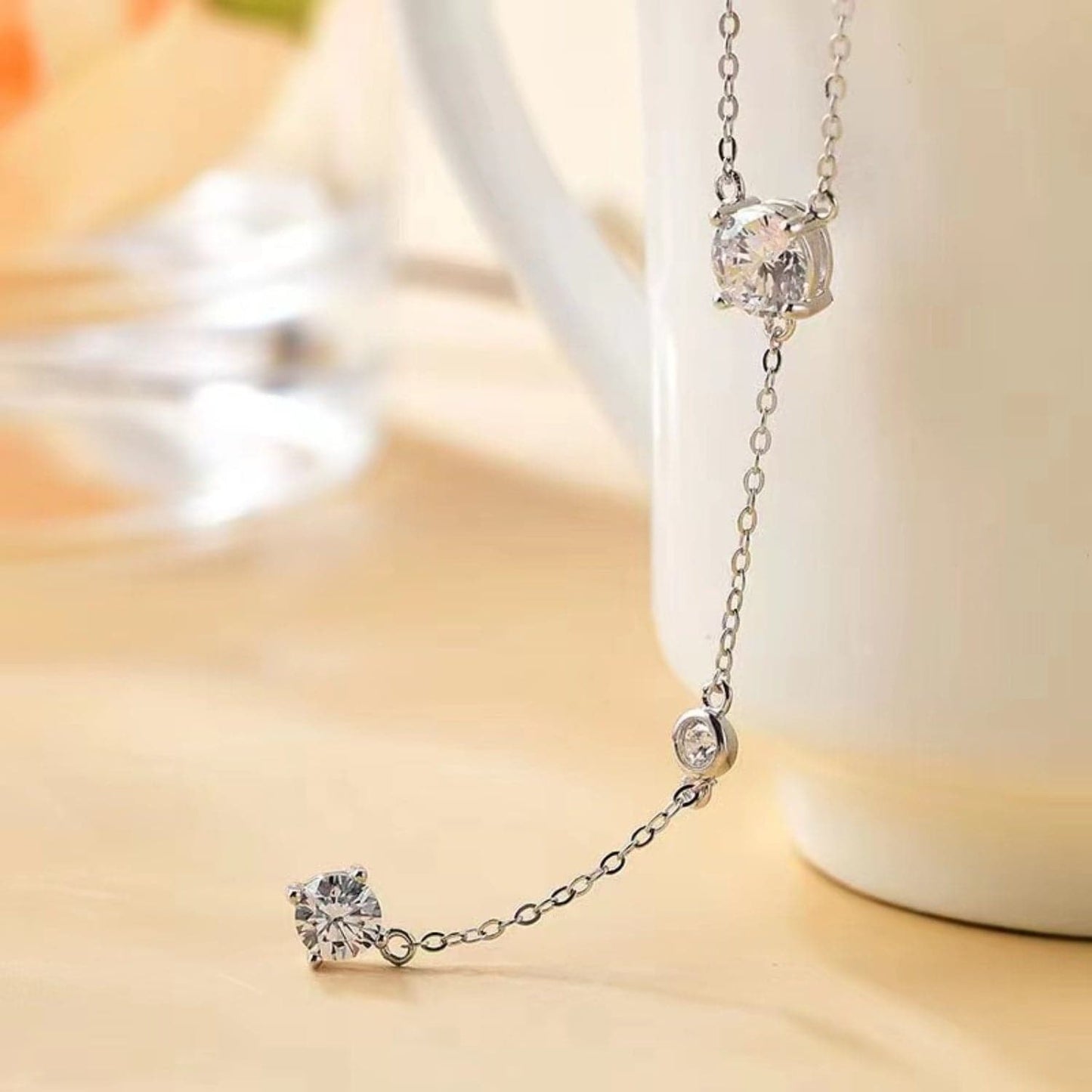 1.5 Carat Moissanite 925 Sterling Silver Necklace.