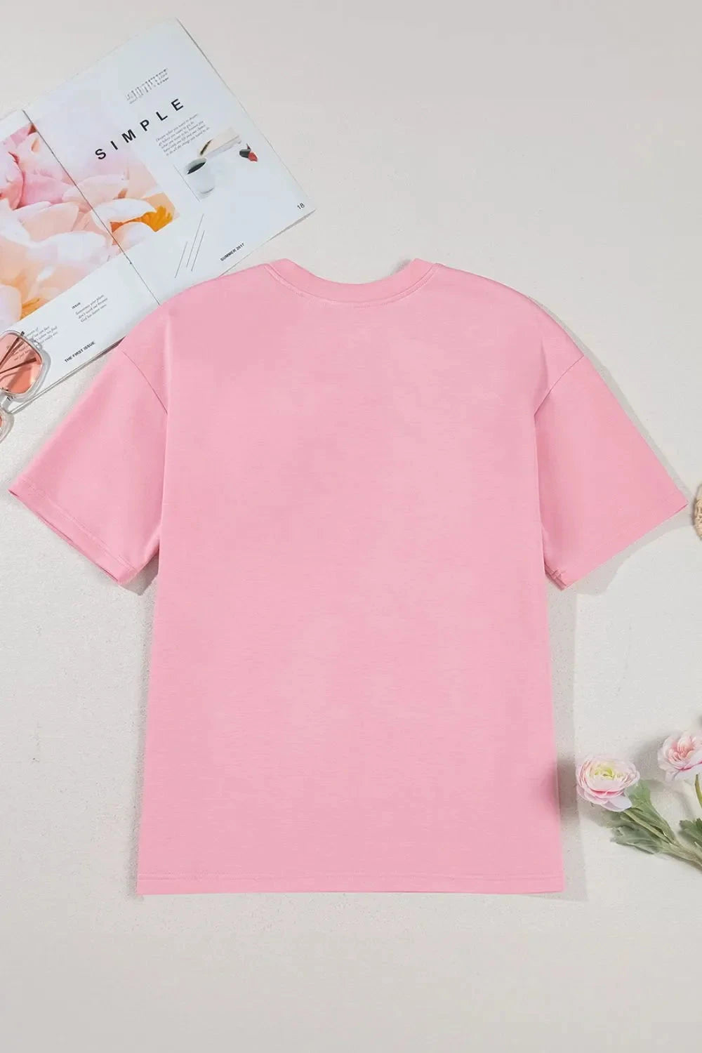 Bow Round Neck Short Sleeve T-Shirt Simply Love