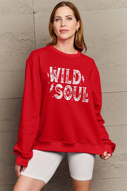 Simply Love Full Size WILD SOUL Graphic Sweatshirt.