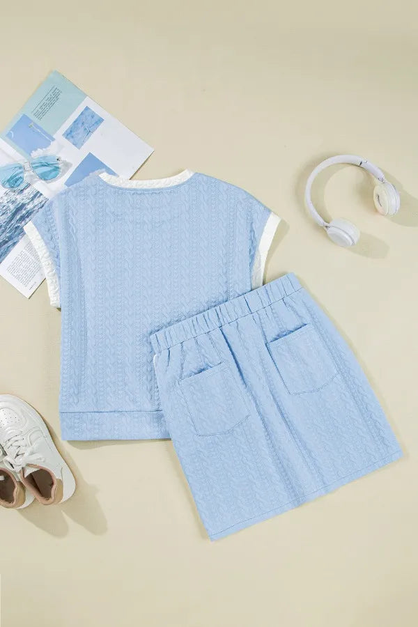 Simply Love: Textured Tee & Skirt Set