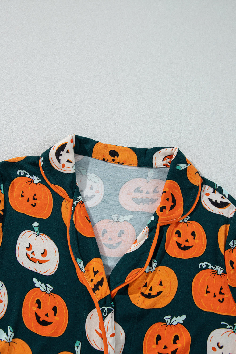 Festive orange Halloween short sleeve pajama set