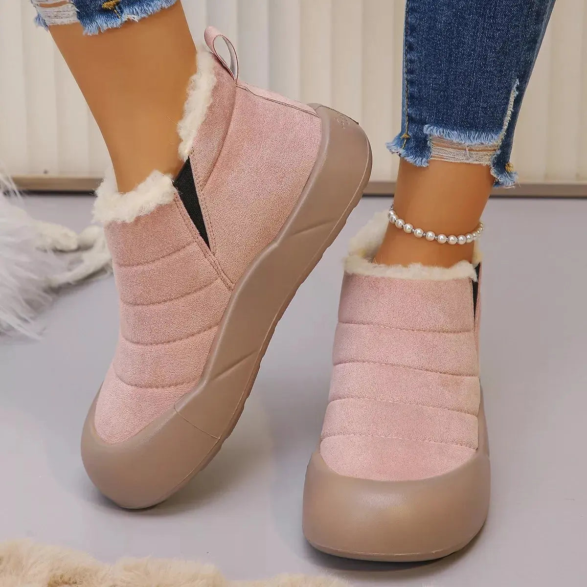 Warm Plush Lined Ankle Boots Simply Love
