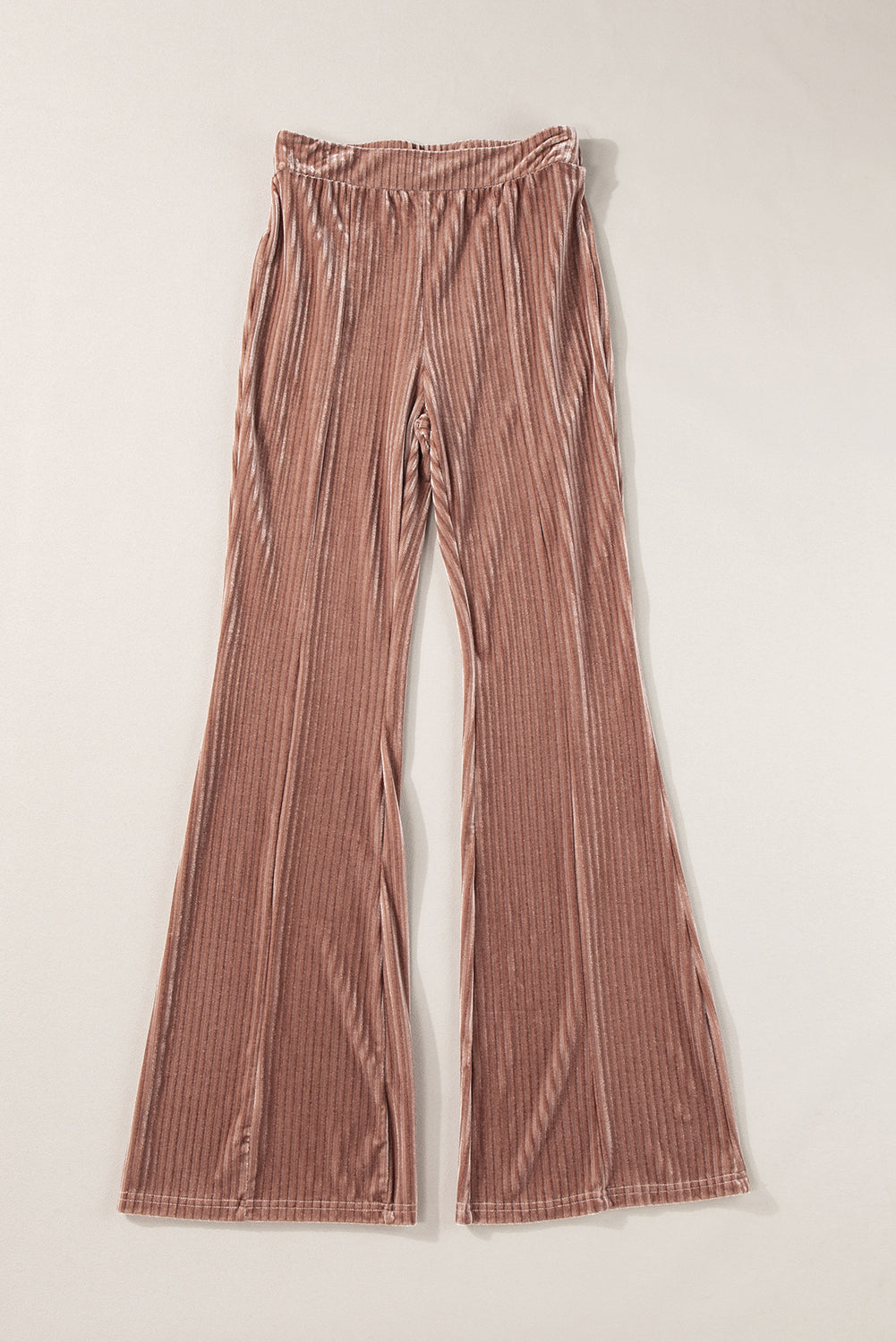 Chic dusty pink corduroy flare pants