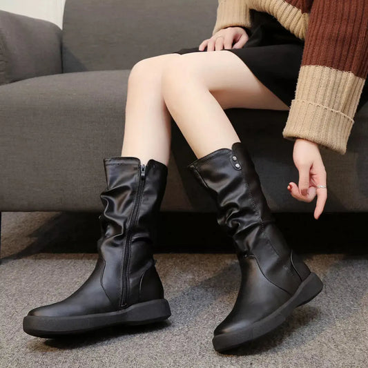 Round Toe Platform Boots Simply Love