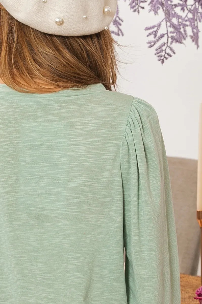 BiBi Slub Terry Puff Shoulder Sweatshirt - Love Salve 