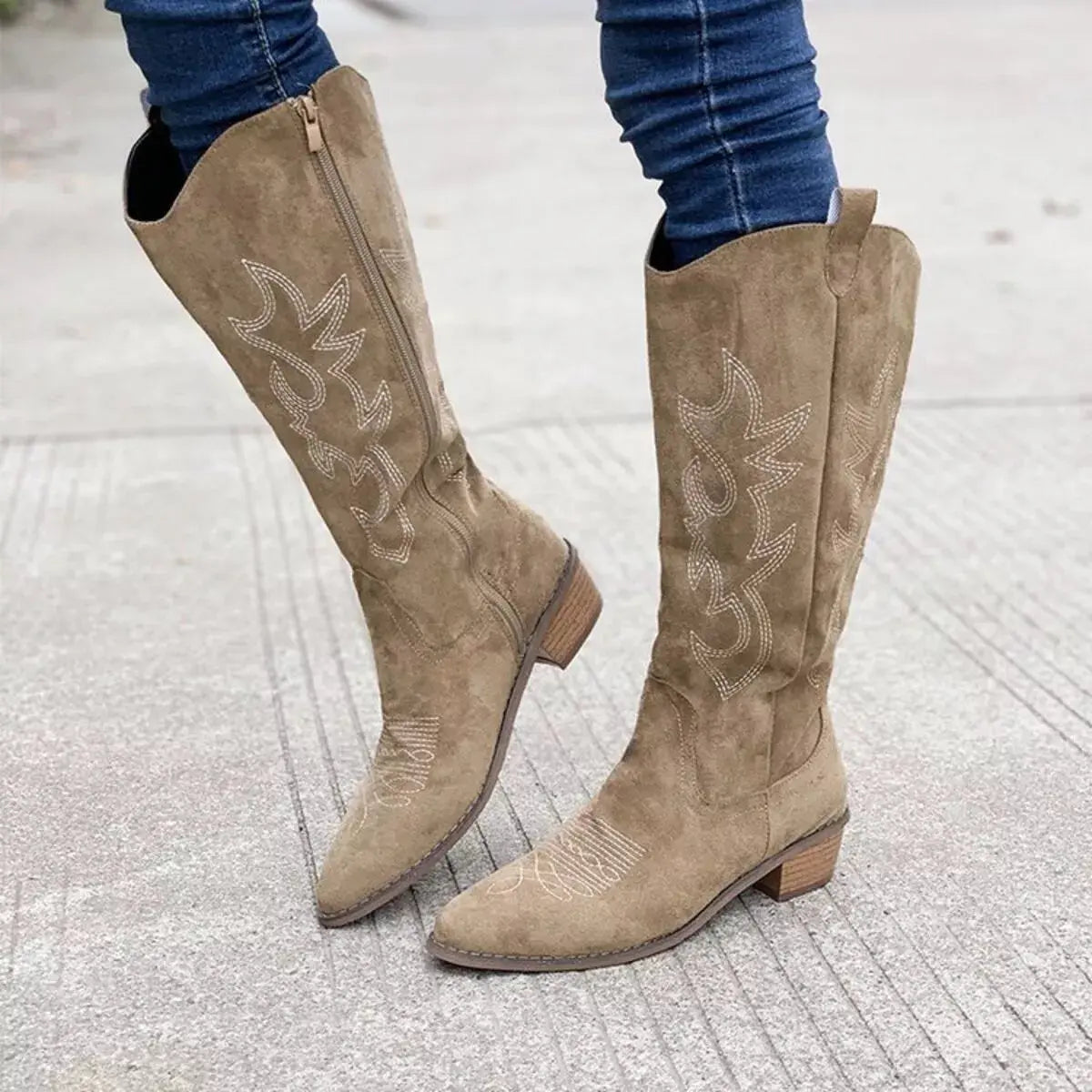 Point Toe Block Heels Boots Simply Love