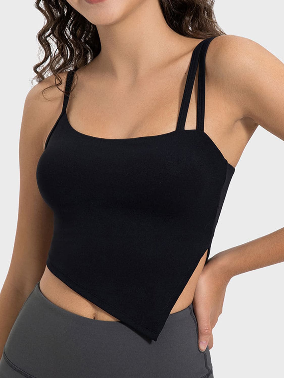 Slit Asymmetrical Neck Active Cami.