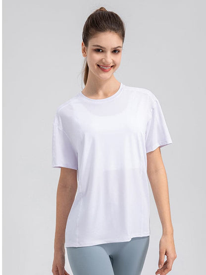 Round Neck Short Sleeve Active Top.