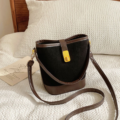 PU Leather Bucket Crossbody Bag