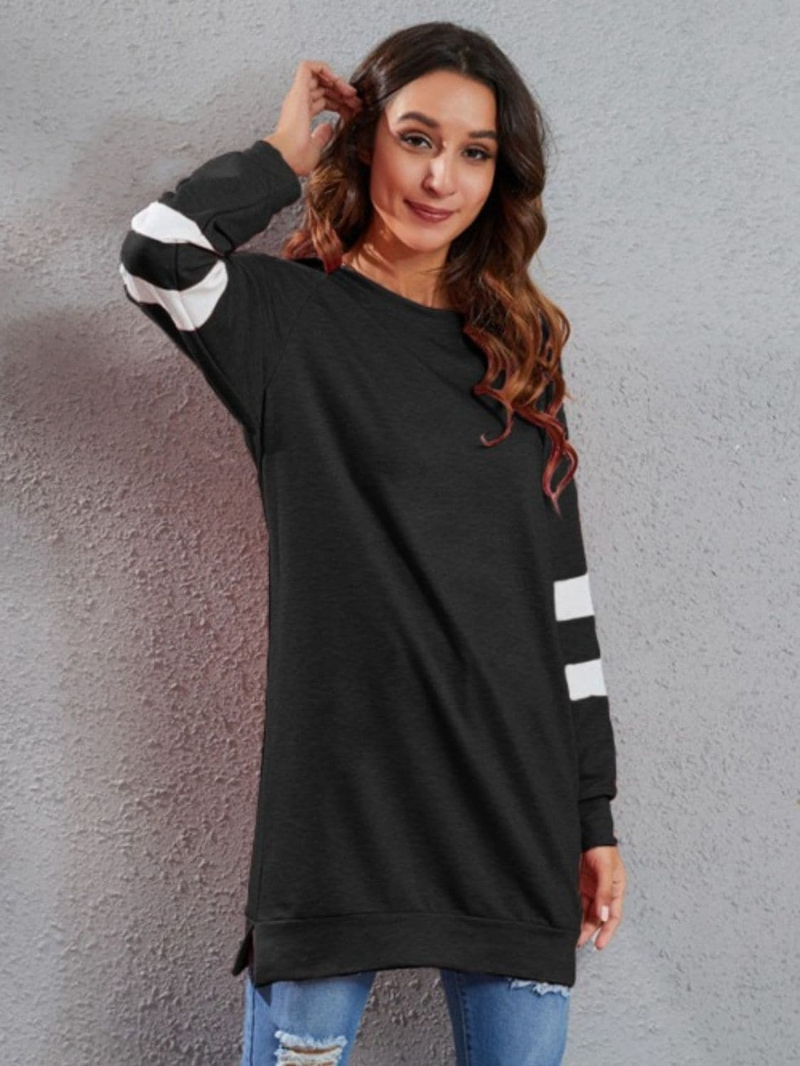 Stylish striped long sleeve tee for all sizes