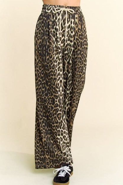 Leopard Print Wide Leg Trousers by Davi & Dani