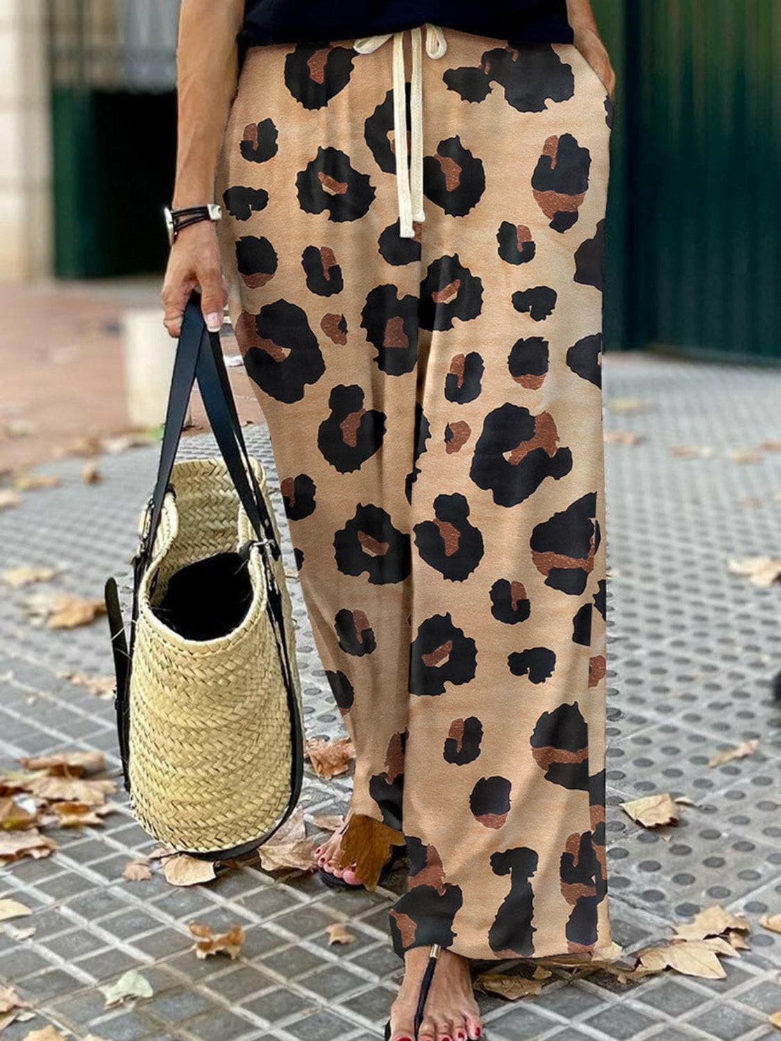 Leopard Wide Leg Pants.