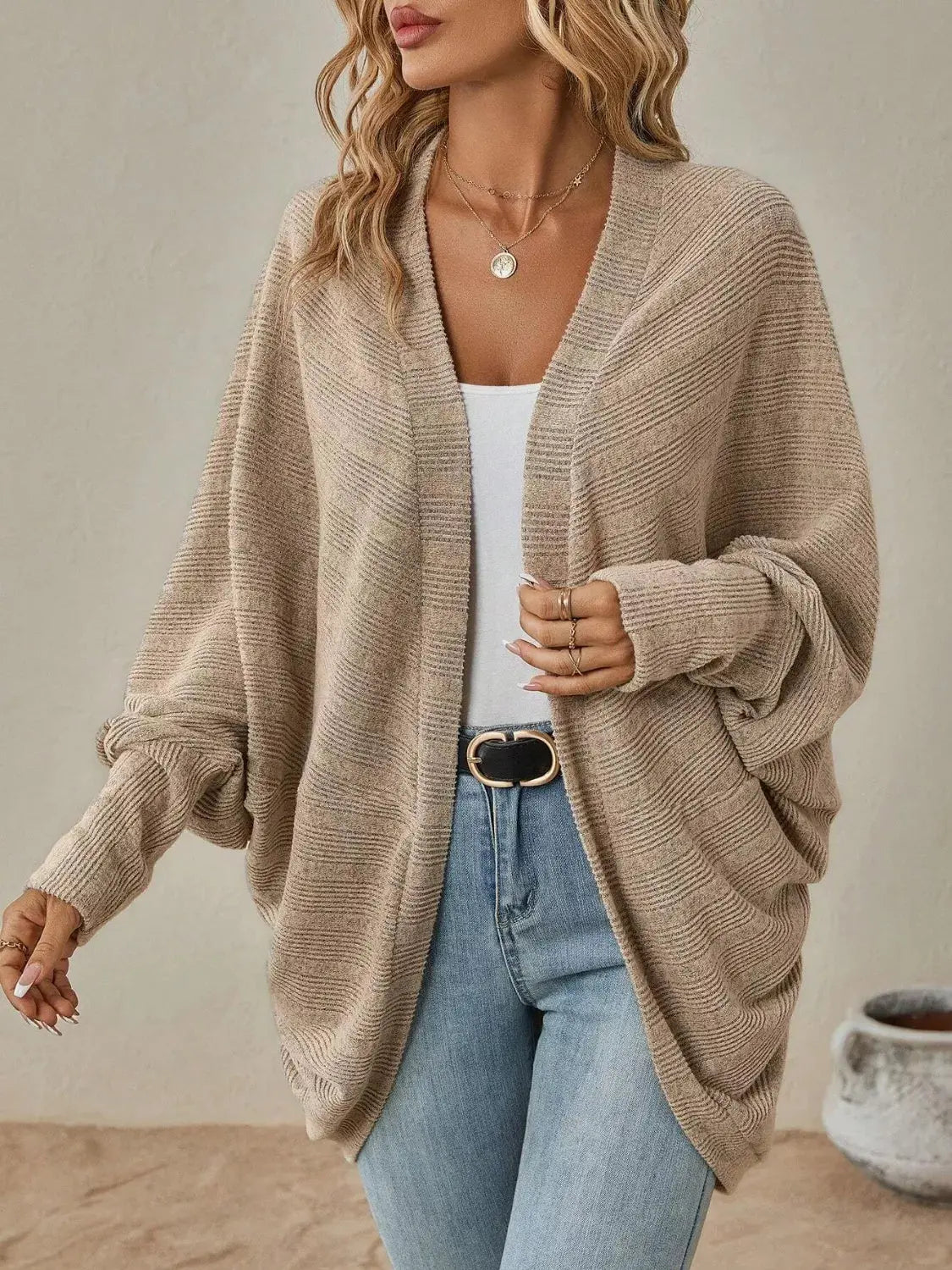 Casual Knit Open Front Cardigan Simply Love