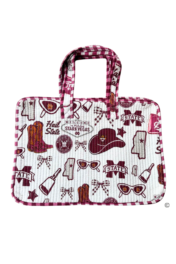 The Bulldog Edit Mississippi State Quilted Cotton Laptop Case
