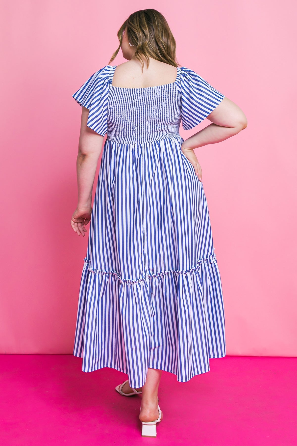 ALWAYS A VIBE WOVEN MIDI DRESS 