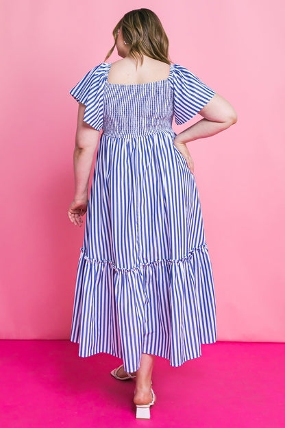 ALWAYS A VIBE WOVEN MIDI DRESS 