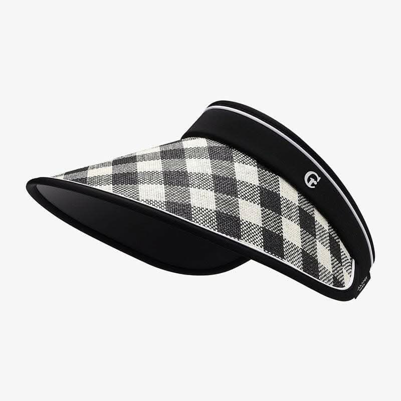 Adjustable Plaid Sun Hat - Natural Grass 