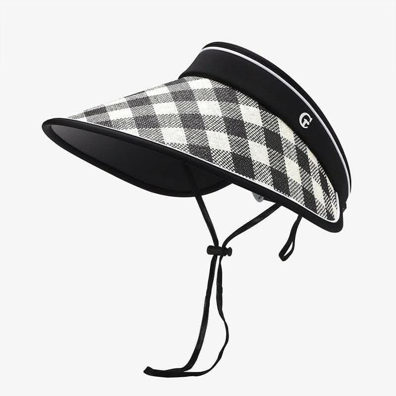 Adjustable Plaid Sun Hat - Natural Grass 