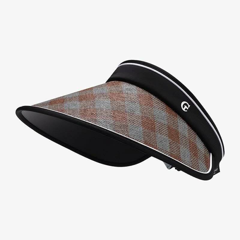 Adjustable Plaid Sun Hat - Natural Grass 