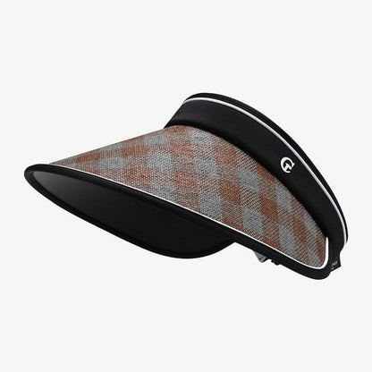 Adjustable Plaid Sun Hat - Natural Grass 