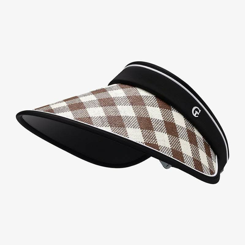 Adjustable Plaid Sun Hat - Natural Grass 