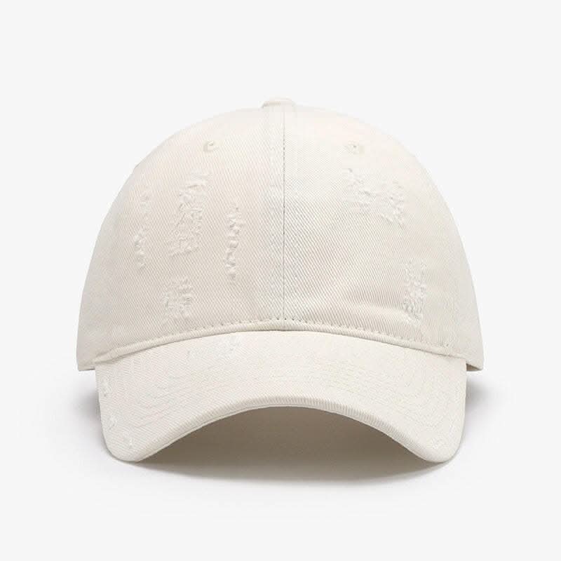 Adjustable cotton baseball cap with classic design and customizable fit.