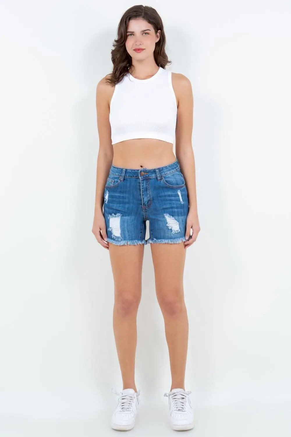 American Bazi high waist denim shorts - Love Salve 