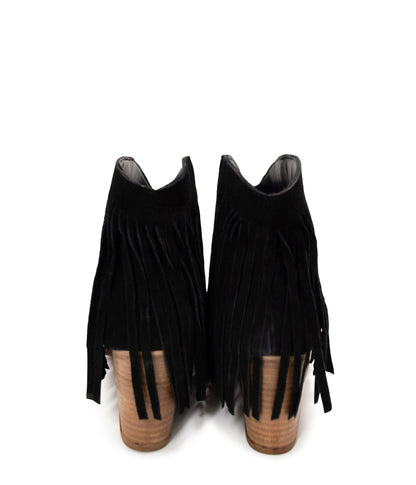 Amos Fringe Ankle Bootie in Black Suede - Product image 8 110 Fashion Boots by Naughty Monkey