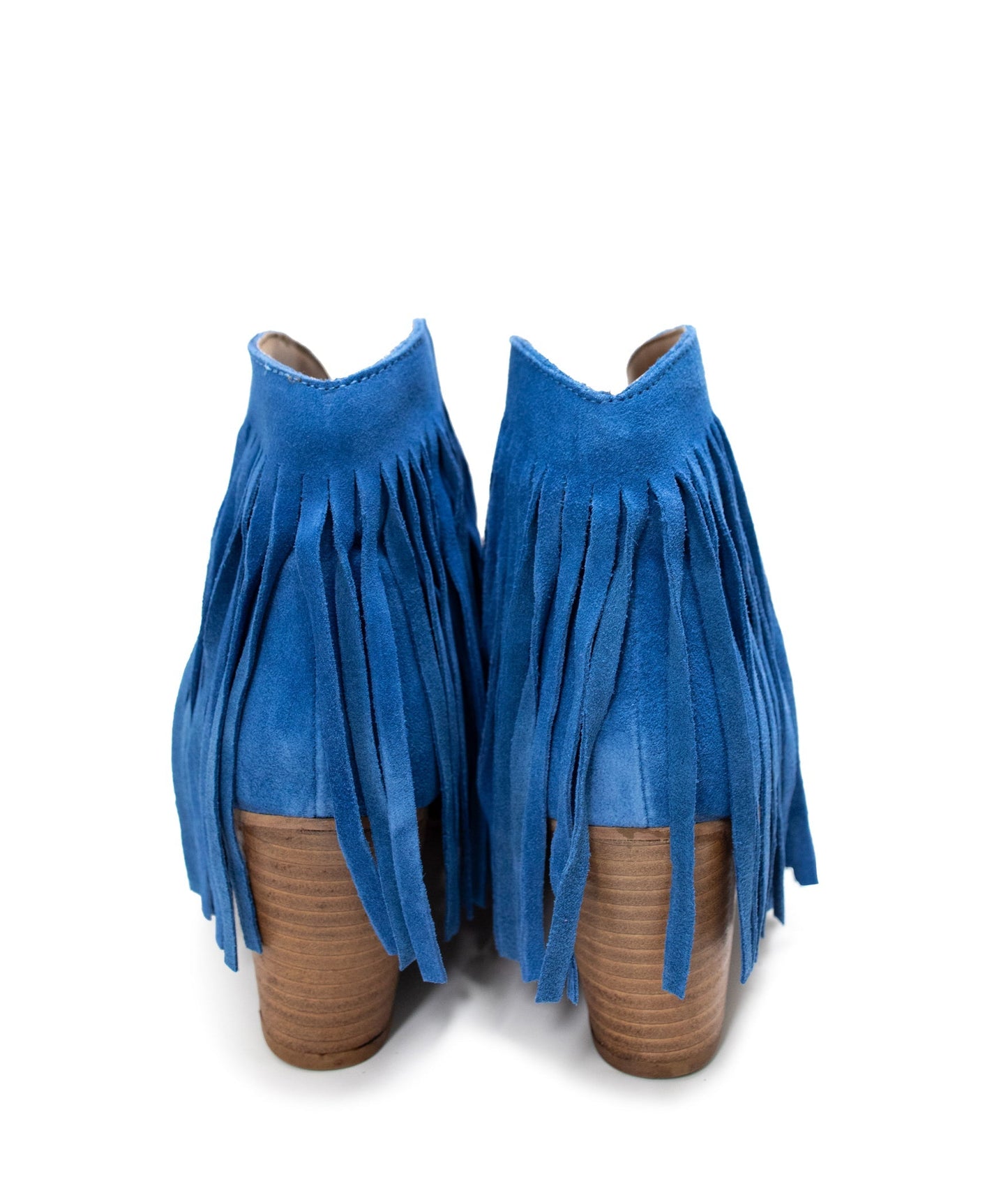 Amos Fringe Ankle Bootie in Blue Suede - Product image 9 110 Fashion Boots by Naughty Monkey