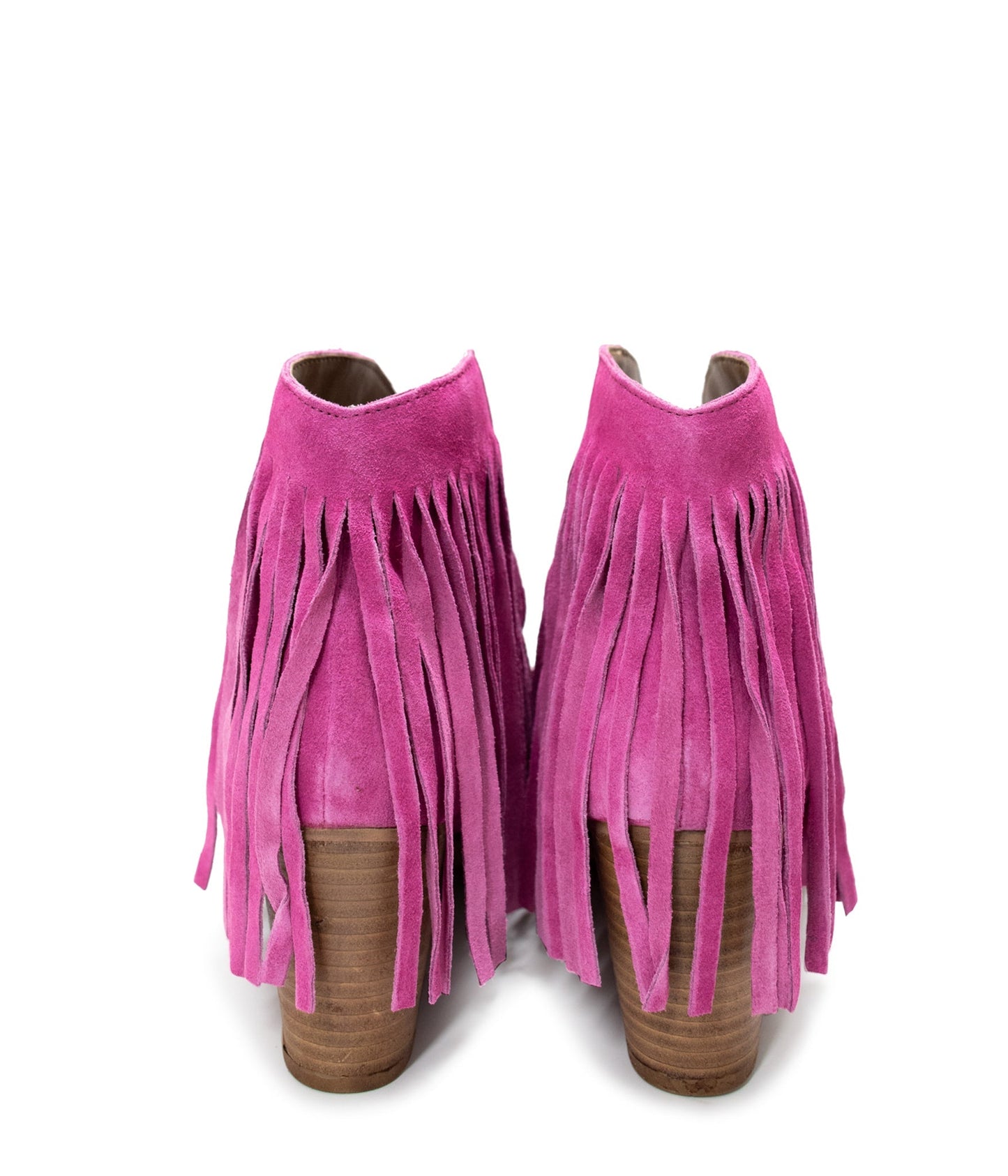 Amos Fringe Ankle Bootie in Magenta Suede - Product image 8 110 Fashion Boots by Naughty Monkey