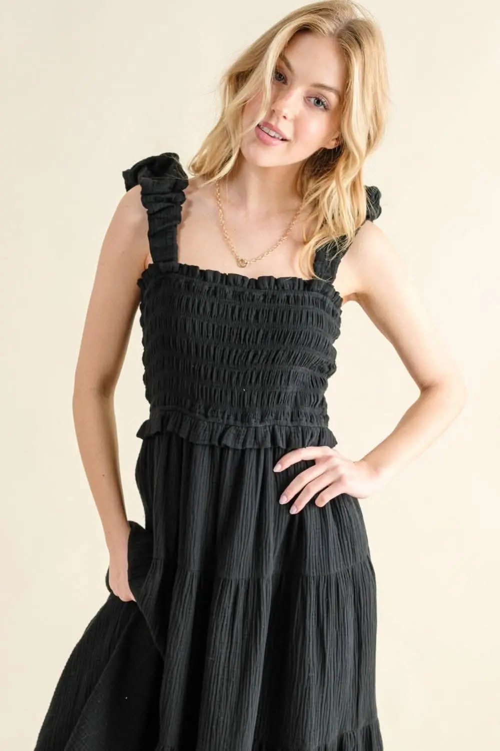 And The Why Smocked Ruffled Tiered Dress for Summer Bliss - Love Salve 