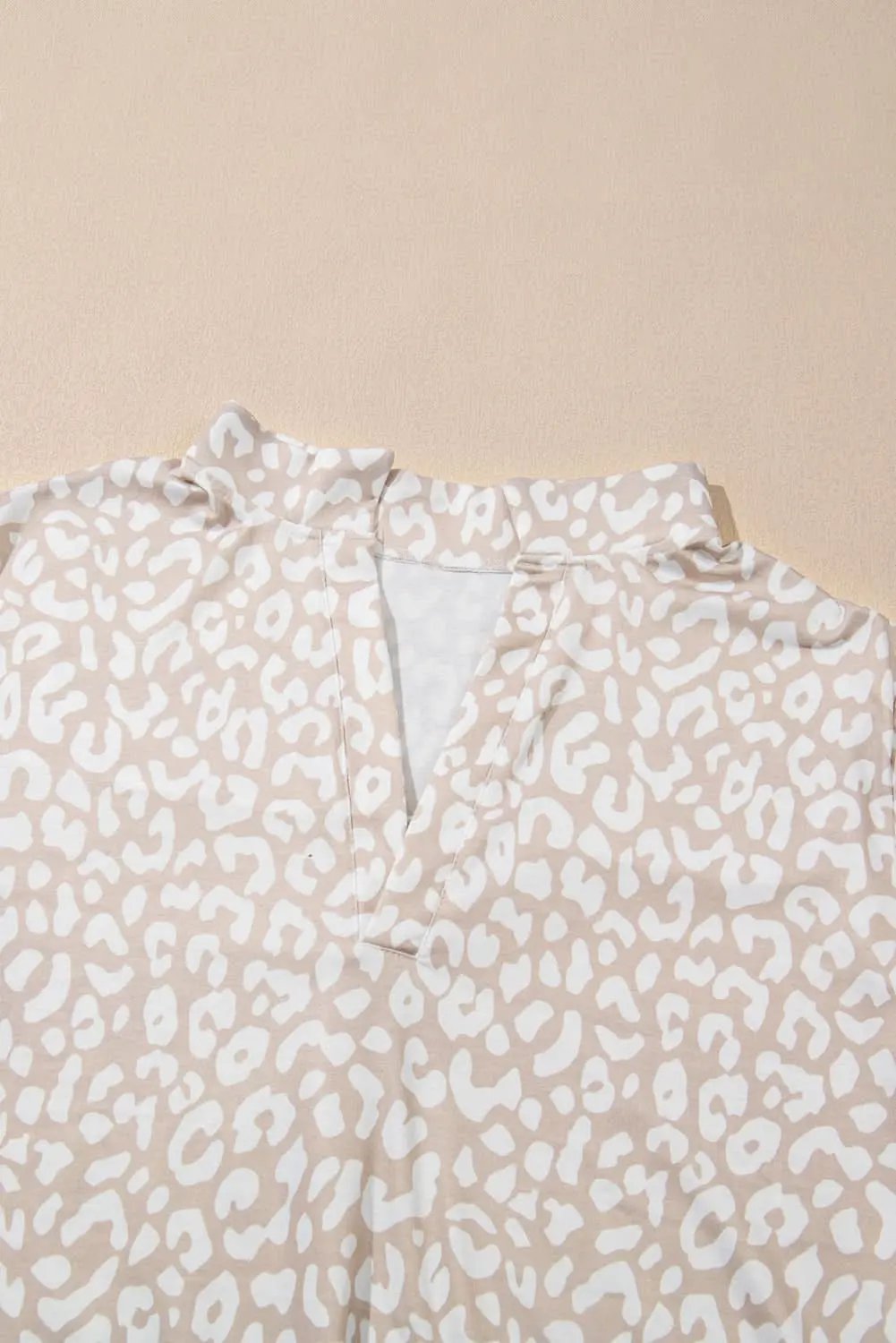 Apricot leopard print plus size top - Love Salve 