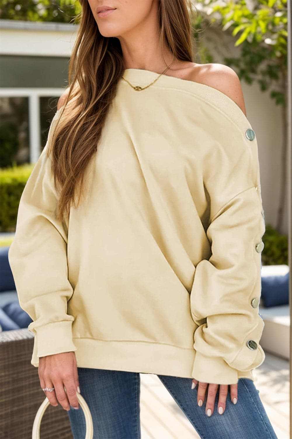Asymmetrical one-sleeve top in black - Love Salve 