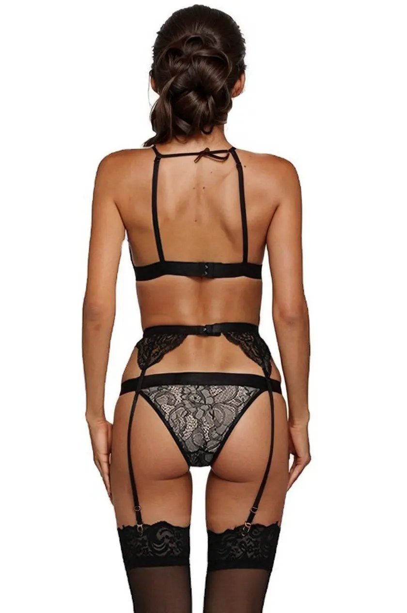 3wishes.com Apparel & Accessories > Lingerie - 3Wishes: Chain Harness Lingerie Set - Premium Quality 3wishes.com