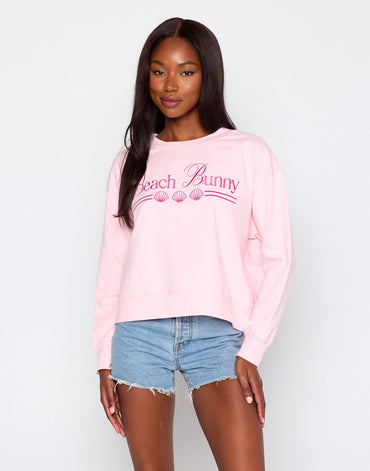 Beach Bunny Embroidered Sweatshirt - Baby Pink