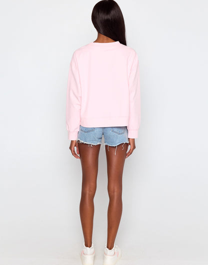 Beach Bunny Embroidered Sweatshirt - Baby Pink