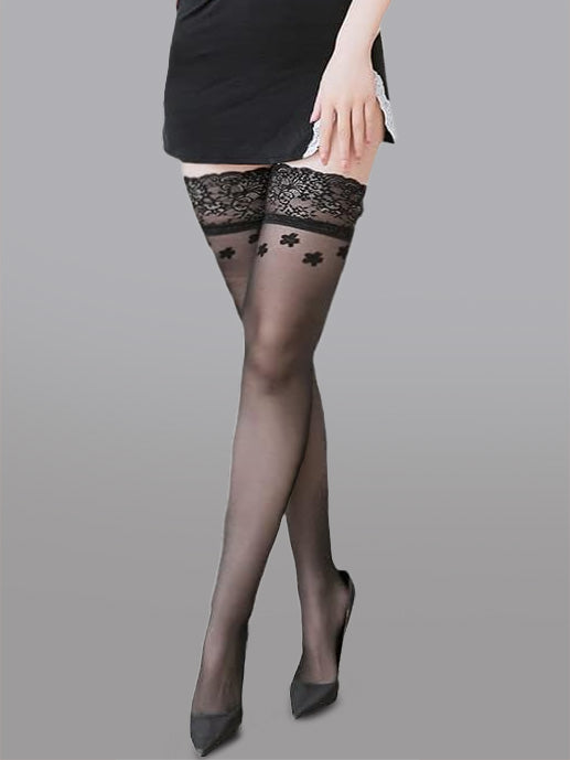 Flower Lace High Stockings Hello.LA.Girl