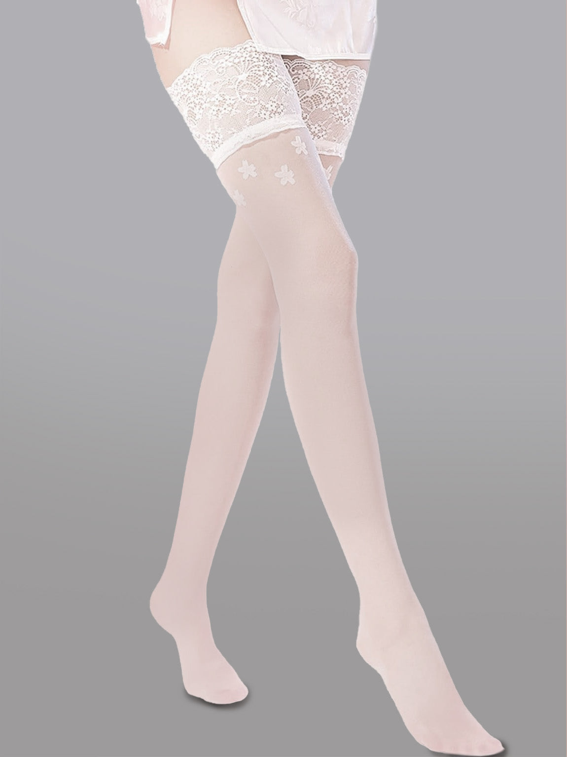 Flower Lace High Stockings Thigh High Sexy Mesh Design Hello.LA.Girl