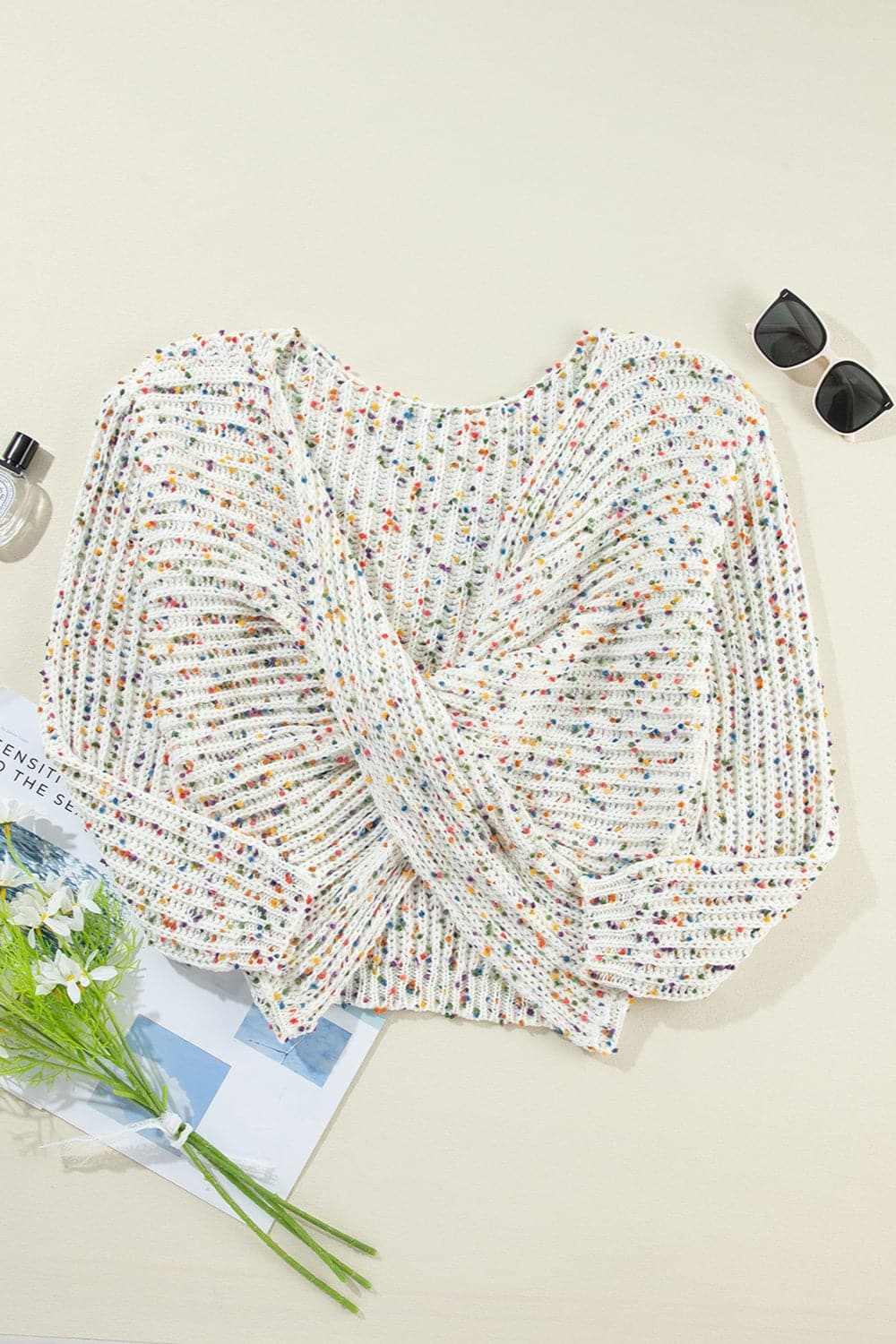 Backless confetti-knit pullover - Love Salve 