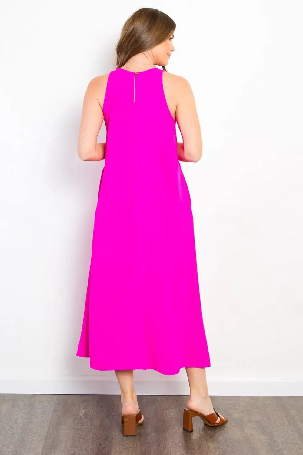 Be Stage Midi Tank Dress with Pockets for Effortless Style - Love Salve 