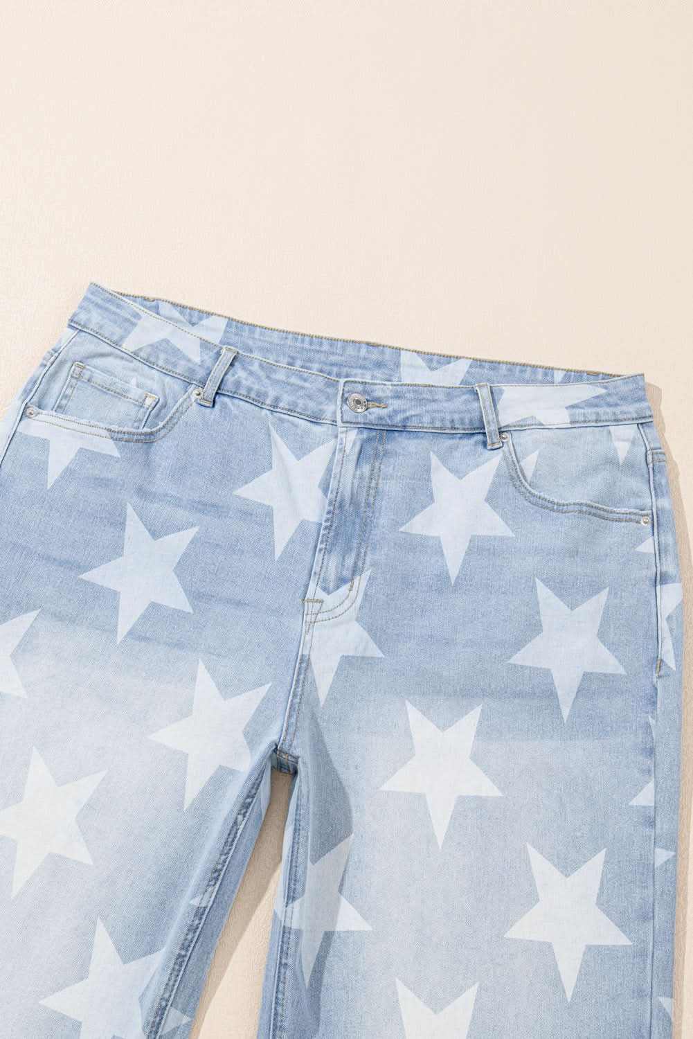 Beau blue plus size star jeans 