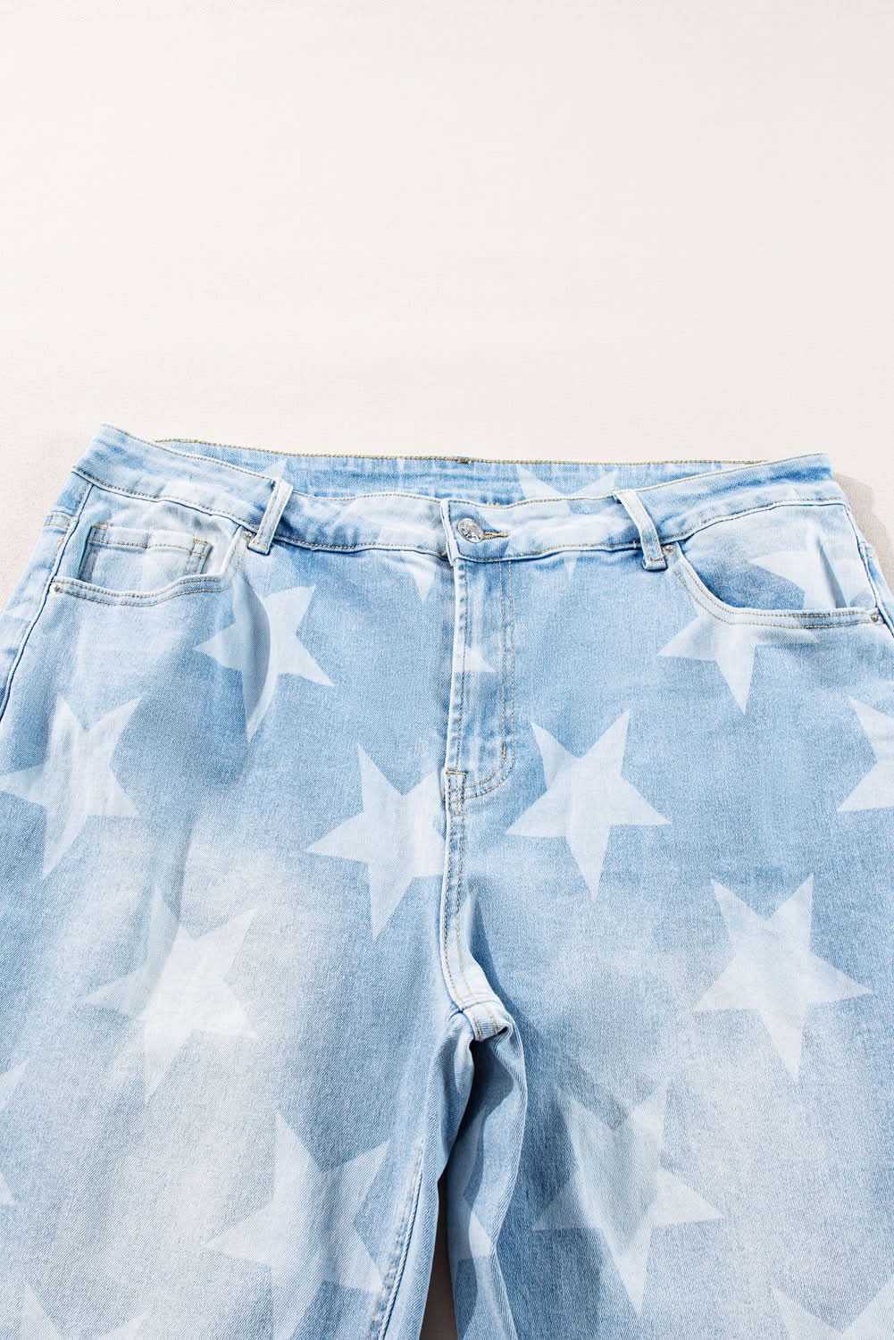 Beau blue plus size star jeans 