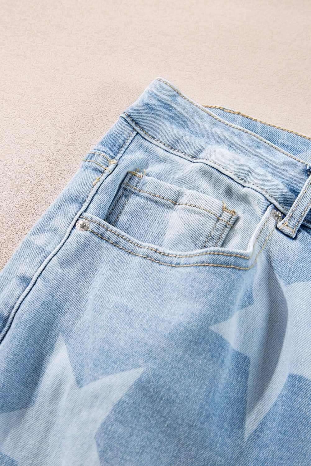 Beau blue plus size star jeans 