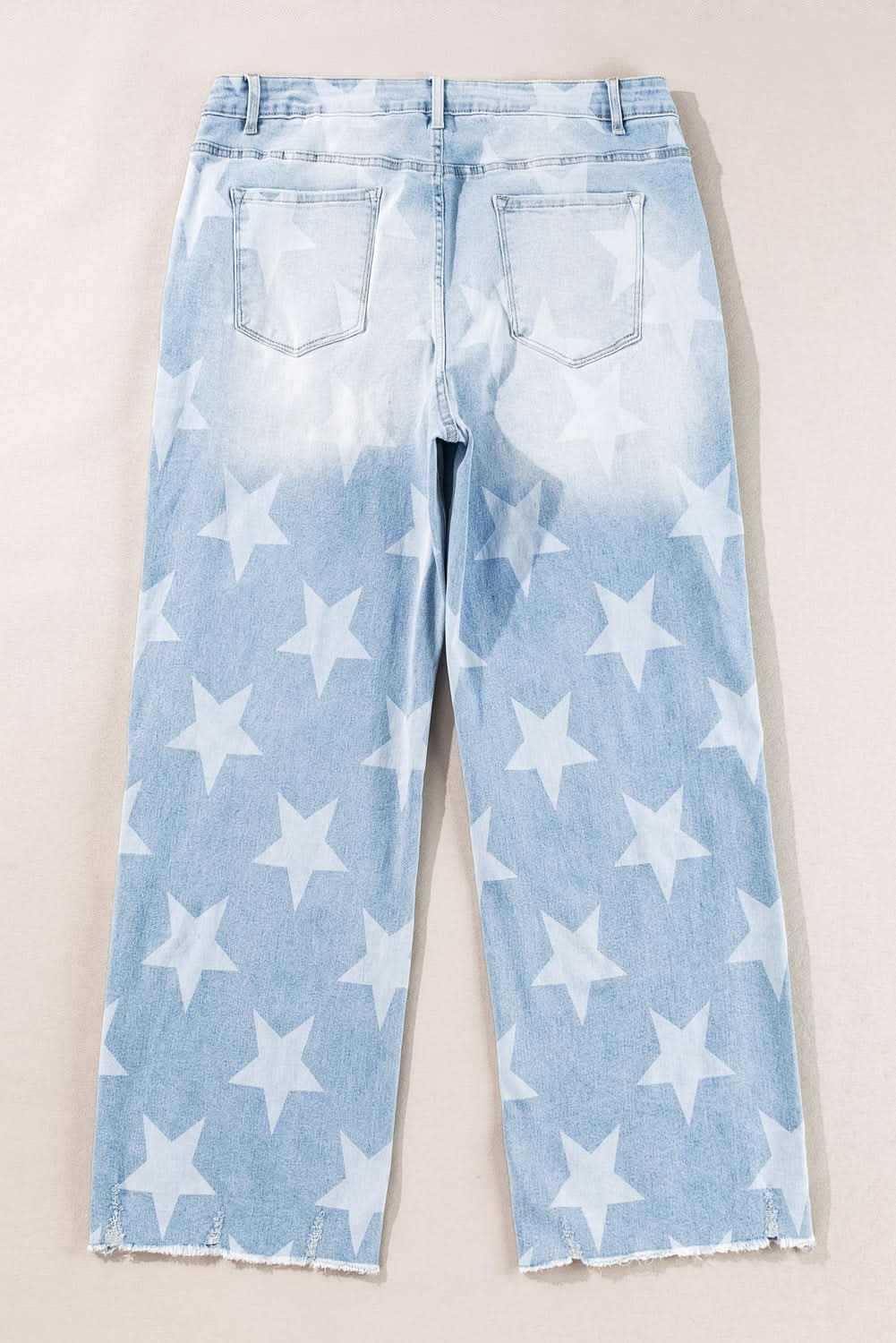 Beau blue plus size star jeans 