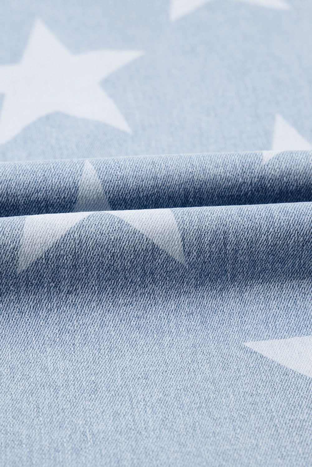 Beau blue plus size star jeans 