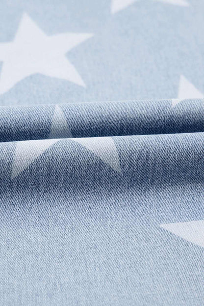 Beau blue plus size star jeans 