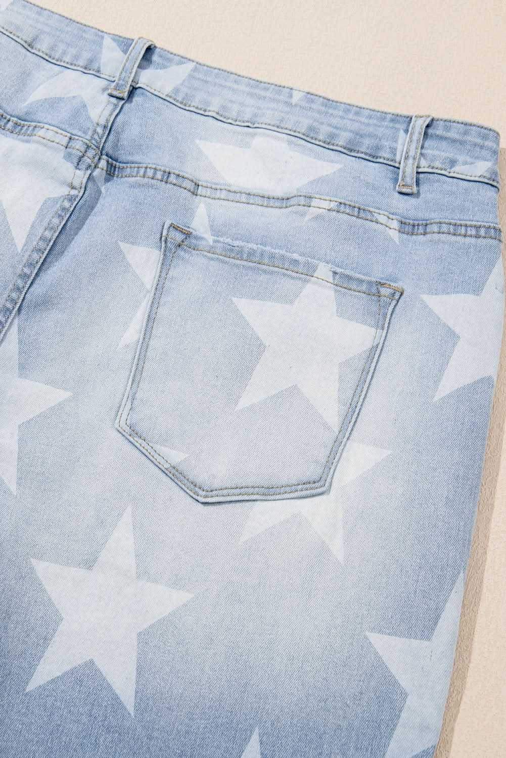 Beau blue plus size star jeans 