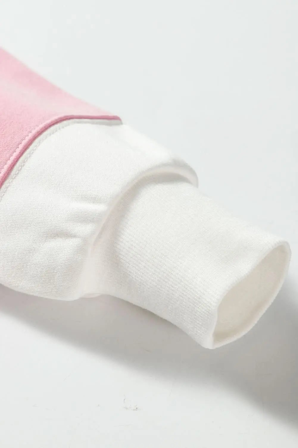 Beige Colorblock Patchwork Drop Shoulder Crewneck Sweatshirt - Love Salve 