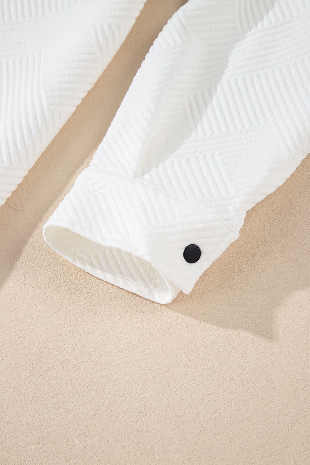 Beige plus size textured jacket - Love Salve 