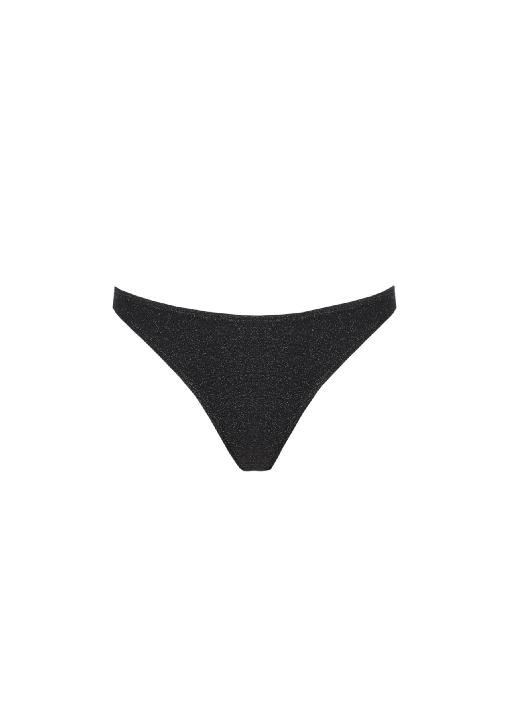 Bella Bikini Bottoms with Cheeky Back and Silver Lurex Shimmer - Love Salve 